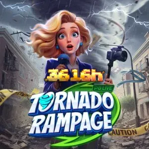 Tampilan grid unik berbentuk corong tornado pada slot Tornado Rampage